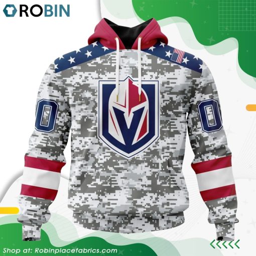 NHL Vegas Golden Knights Camo Design For Veterans Day Hoodie