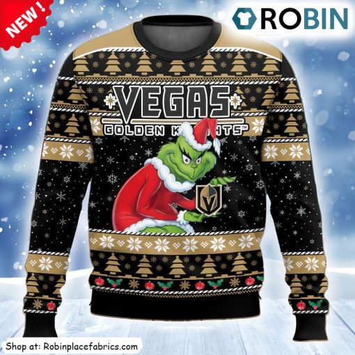 Nhl Vegas Golden Knights Grinch Ugly Christmas Sweatshirt, Sweater