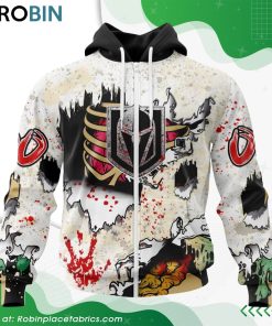 NHL Vegas Golden Knights Zombie Style For Halloween Hoodie NHL Vegas Golden Knights Zombie Style For Halloween Hoodie