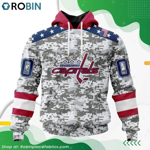 NHL Washington Capitals Camo Design For Veterans Day Hoodie