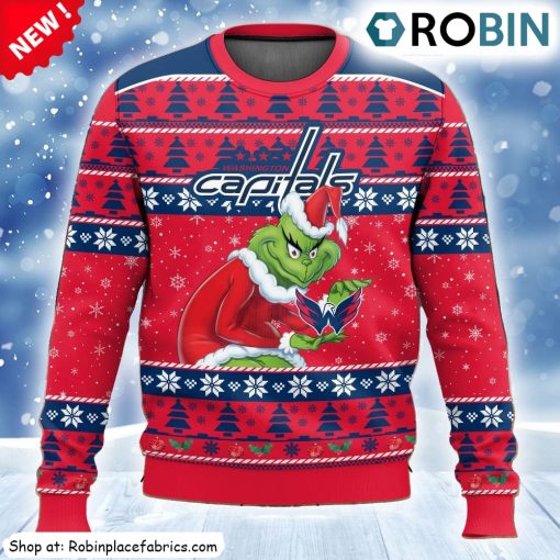 Nhl Washington Capitals Grinch Ugly Christmas Sweatshirt, Sweater