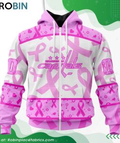 NHL Washington Capitals Pink Breast Cancer Awareness Hoodie NHL Washington Capitals Pink Breast Cancer Awareness Hoodie