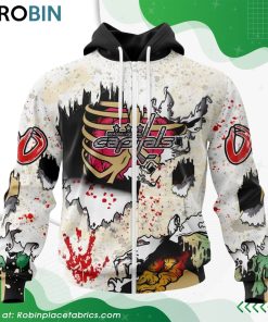 NHL Washington Capitals Zombie Style For Halloween Hoodie NHL Washington Capitals Zombie Style For Halloween Hoodie