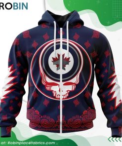 NHL Winnipeg Jets Grateful Dead Design Hoodie NHL Winnipeg Jets Grateful Dead Design Hoodie