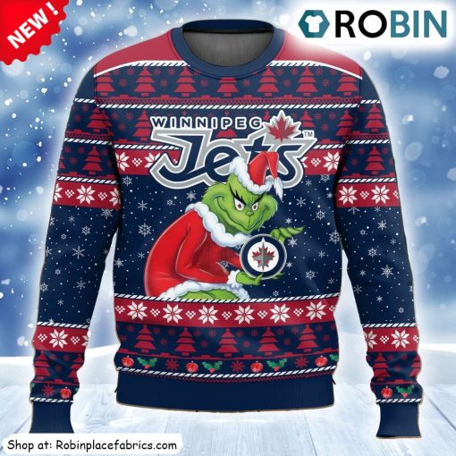 Nhl Winnipeg Jets Grinch Ugly Christmas Sweatshirt, Sweater