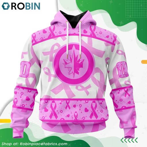 NHL Winnipeg Jets Pink Breast Cancer Awareness Hoodie