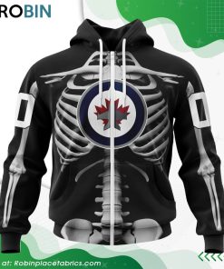 NHL Winnipeg Jets Skeleton Costume For Halloween Hoodie