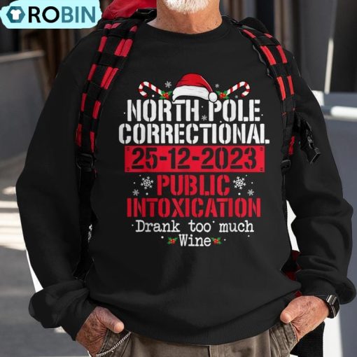 North Pole Correctional Public Intoxication Family Christmas Ugly Christmas Sweatshirt