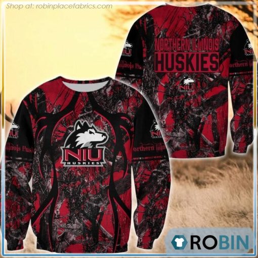 Northern Illinois Huskies Hunting Pattern All Over Print Sweatshirt