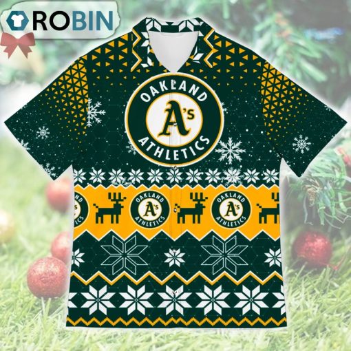 Oakland Athletics Ugly Christmas Design Short Sleeve Shirt