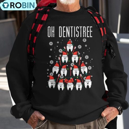 Oh Dentistree Christmas Tree Th Dentistry Dental Dentist Ugly Christmas Sweatshirt