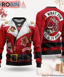 Oh What Fun It Is To Ride Biker Ugly Christmas Sweater