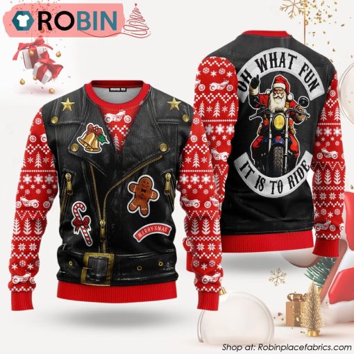Oh What Fun It Is To Ride Santa Driver Costume Ugly Christmas Sweater