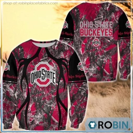 Ohio State Buckeyes Hunting Pattern All Over Print Sweatshirt