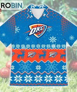 Oklahoma City Thunder Ugly Christmas Design Short Sleeve Shirt