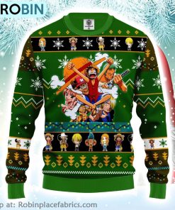 One Piece Anime Gifts Straw Hat Team Ugly Christmas Sweater One Piece Anime Gifts Straw Hat Team Ugly Christmas Sweater