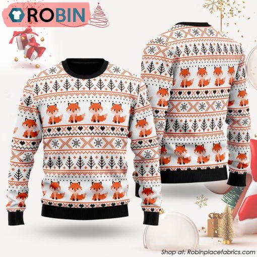 Orange Fox Xmas Ugly Christmas Sweater