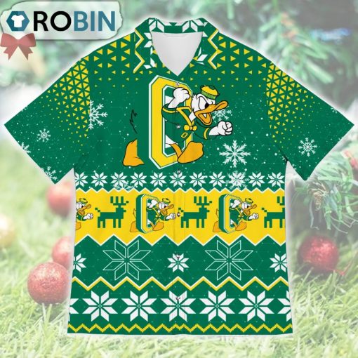 Oregon Ducks Ugly Christmas Design Short Sleeve Shirt