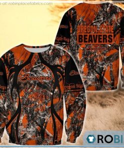 Oregon State Beavers Hunting Pattern All Over Print Sweatshirt