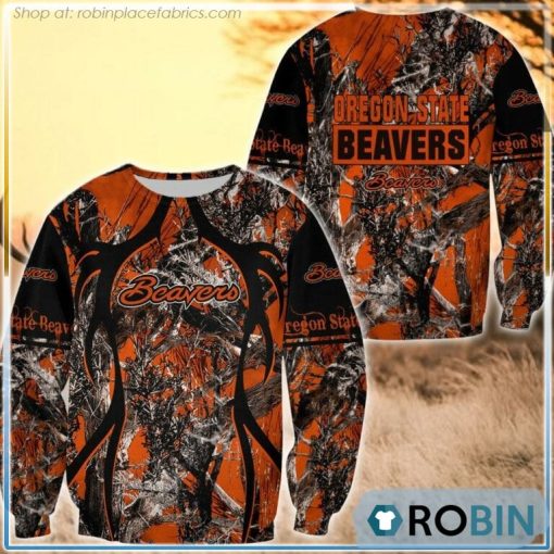 Oregon State Beavers Hunting Pattern All Over Print Sweatshirt