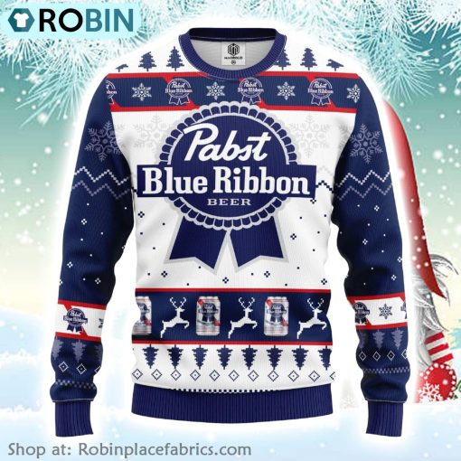 Pabst Blue Ribbon Beer Ugly Christmas Sweater3