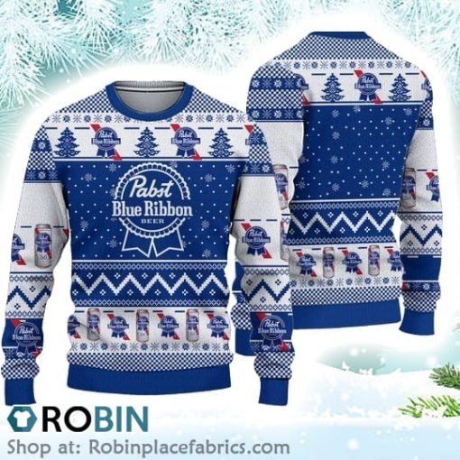 Pabst Blue Ribbon Christmas Ugly Sweater 3D Printed
