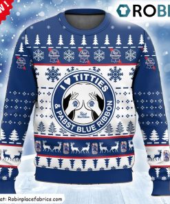 pabst-blue-ribbon-titties-funny-ugly-christmas-sweatshirt-sweater-1