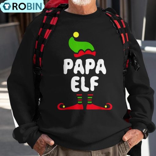 Papa Elf Matching Christmas Costume Ugly Christmas Sweatshirt
