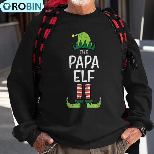 Papa Elf Xmas Matching Christmas For Family Set Dad Men Ugly Christmas Sweatshirt