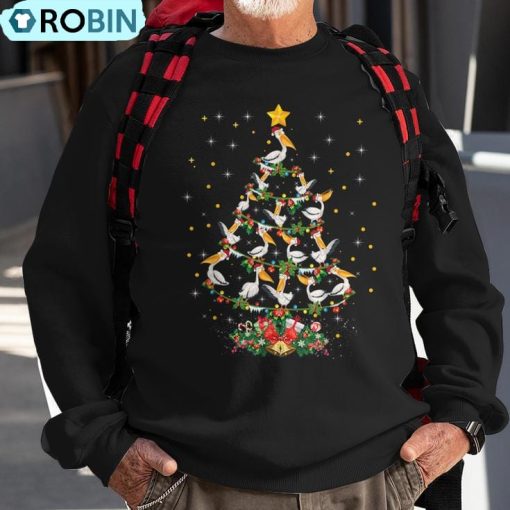 Pelican Lover Xmas Matching Pelican Christmas Tree Ugly Christmas Sweatshirt