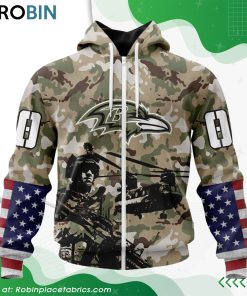 Personalized NFL Baltimore Ravens Salute To Service Design Hoodie