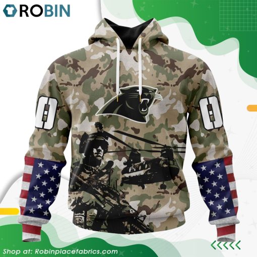 Personalized NFL Carolina Panthers Salute To Service Design Hoodie
