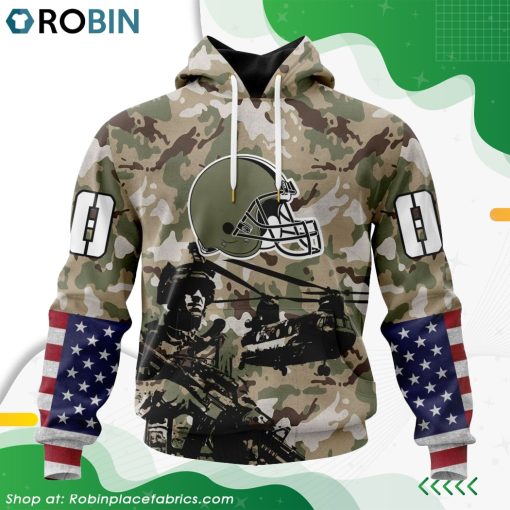 Personalized NFL Cleveland Browns Salute To Service Design Hoodie