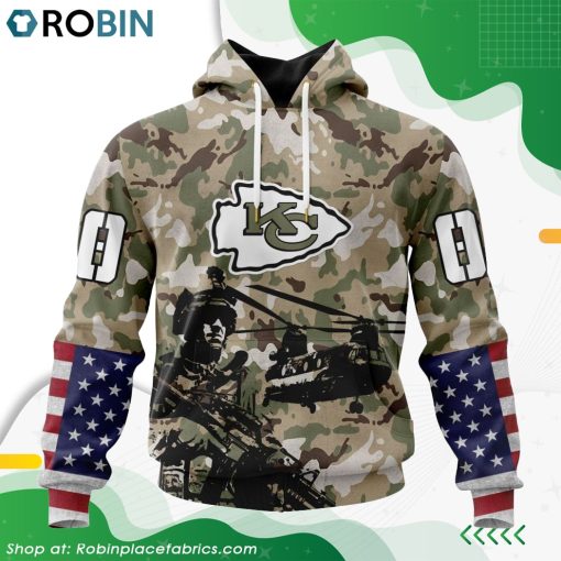 Personalized NFL Kansas City Chiefs Salute To Service Design Hoodie