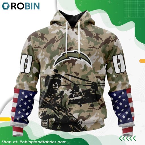 Personalized NFL Los Angeles Chargers Salute To Service Design Hoodie