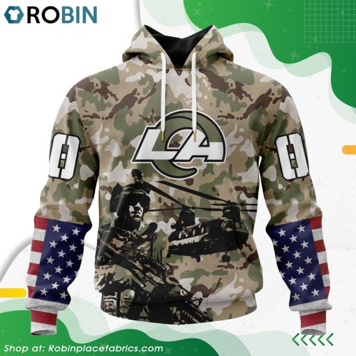 Personalized NFL Los Angeles Rams Salute To Service Design Hoodie