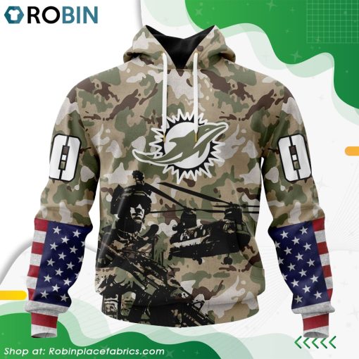Personalized NFL Miami Dolphins Salute To Service Design Hoodie