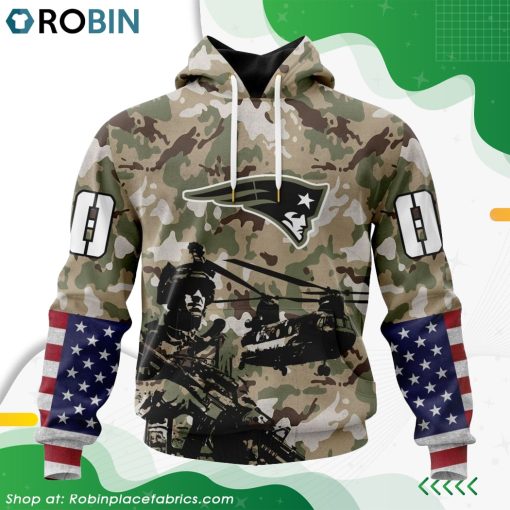 Personalized NFL New England Patriots Salute To Service Design Hoodie
