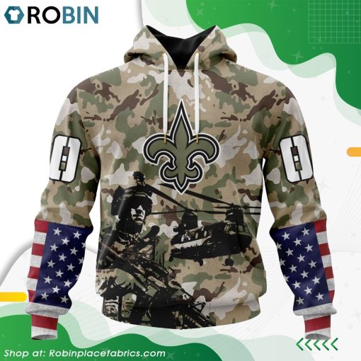 Personalized NFL New Orleans Saints Salute To Service Design Hoodie