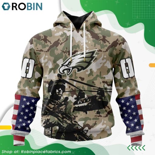 Personalized NFL Philadelphia Eagles Salute To Service Design Hoodie