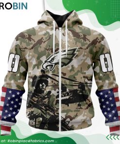 Personalized NFL Philadelphia Eagles Salute To Service Design Hoodie