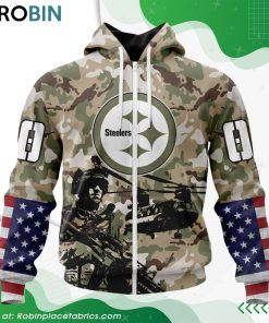 Personalized NFL Pittsburgh Steelers Salute To Service Design Hoodie Personalized NFL Pittsburgh Steelers Salute To Service Design Hoodie