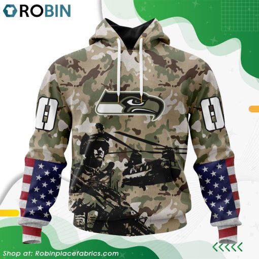 Personalized NFL Seattle Seahawks Salute To Service Design Hoodie