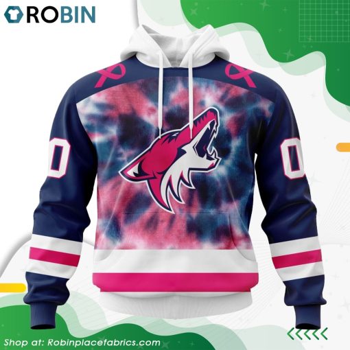Personalized NHL Arizona Coyotes Pink Fight Breast Cancer Hoodie