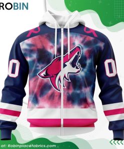 Personalized NHL Arizona Coyotes Pink Fight Breast Cancer Hoodie