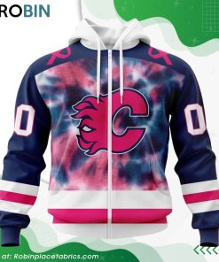 Personalized NHL Calgary Flames Pink Fight Breast Cancer Hoodie