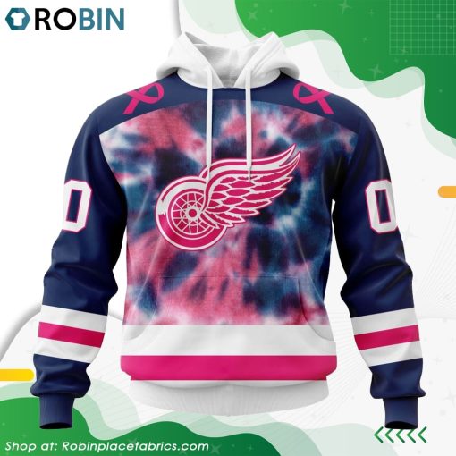Personalized NHL Detroit Red Wings Pink Fight Breast Cancer Hoodie