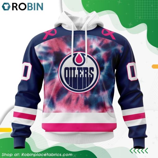 Personalized NHL Edmonton Oilers Pink Fight Breast Cancer Hoodie