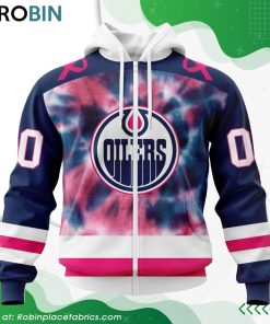 Personalized NHL Edmonton Oilers Pink Fight Breast Cancer Hoodie