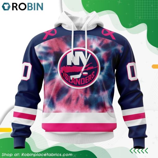 Personalized NHL New York Islanders Pink Fight Breast Cancer Hoodie